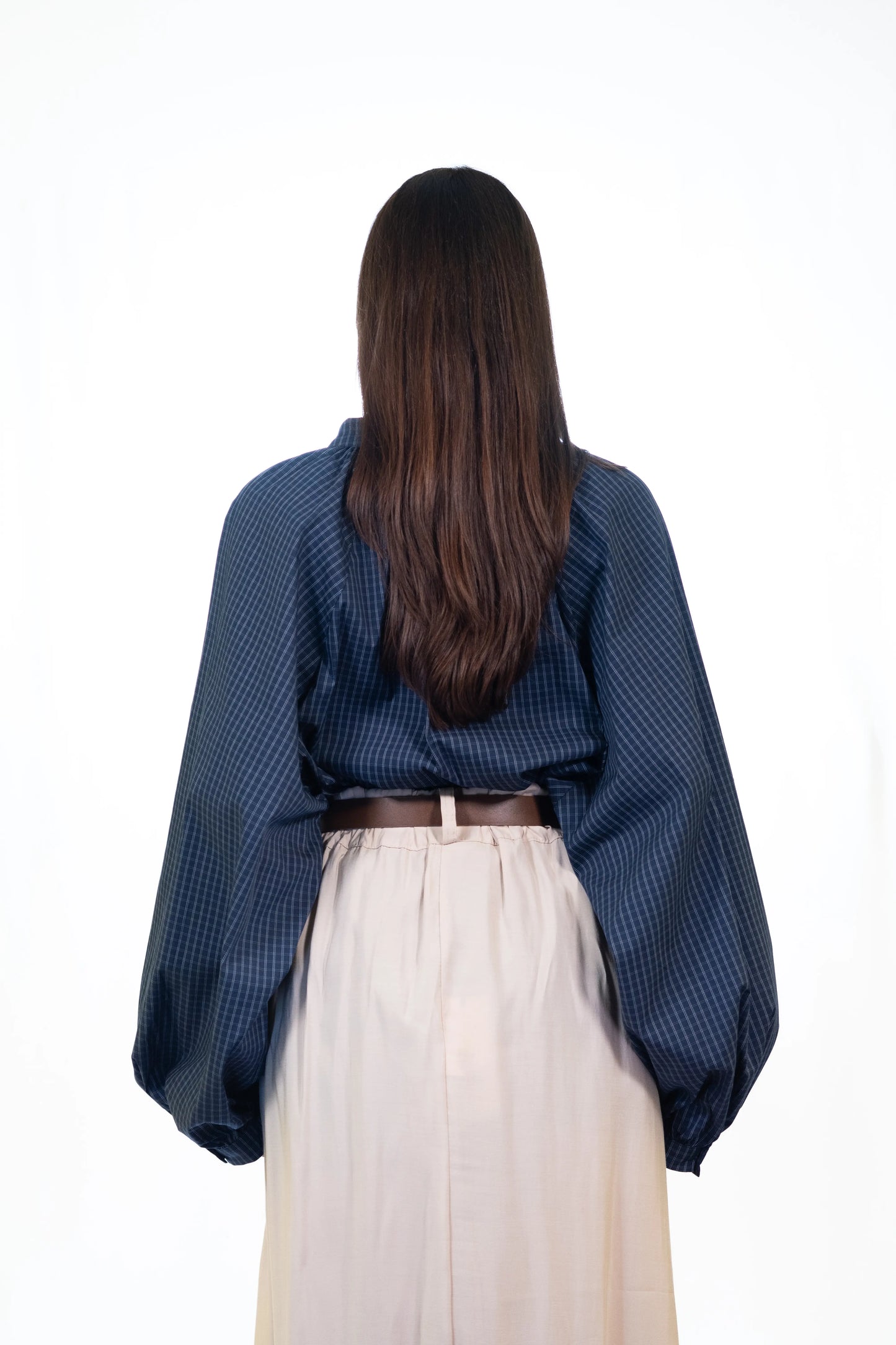 BLUSA AZUL ESCURO MANGAS BALÃO OLIVIA