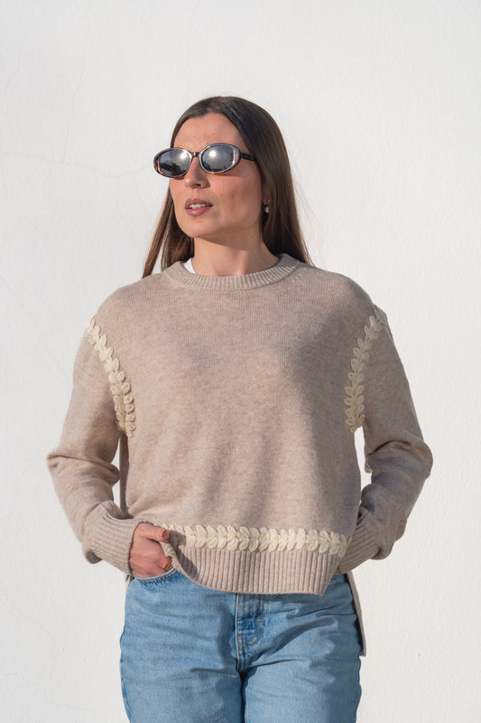 CAMISOLA LÃ TERRA BEGE