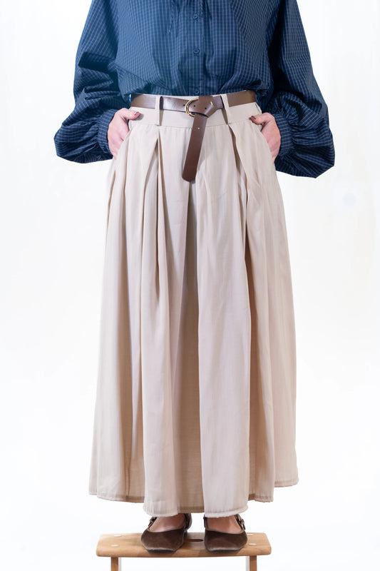 SAIA MIDI COM VOLUME BEGE AREIA