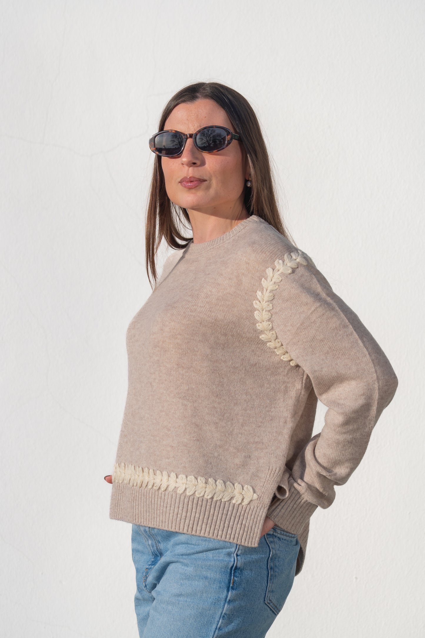 CAMISOLA LÃ TERRA BEGE